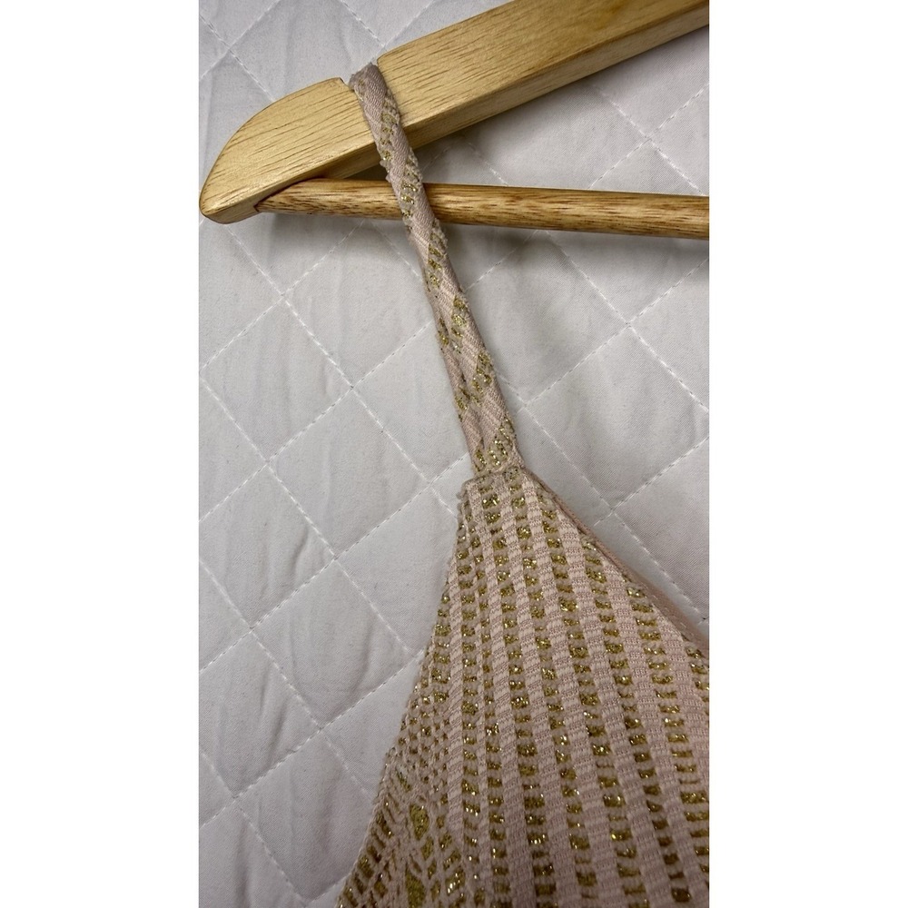 NWT Haute Monde Geometric Nude Gold Metallic Bodycon Dress Size L Art Deco Style - Picture 13 of 16